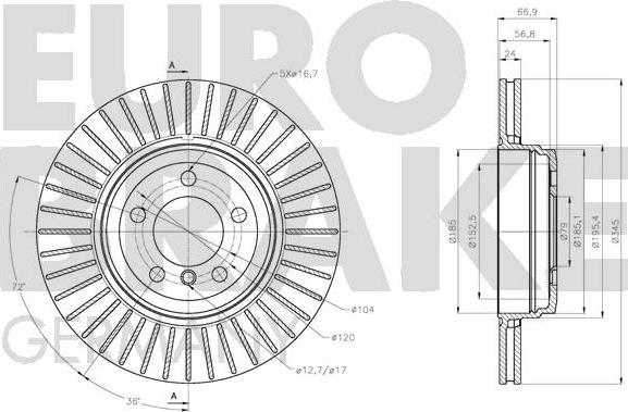 Eurobrake 5815201579 - Kočioni disk www.molydon.hr