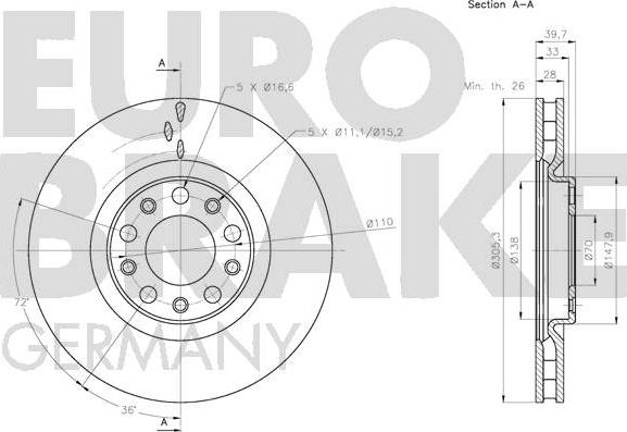 Eurobrake 5815201030 - Kočioni disk www.molydon.hr