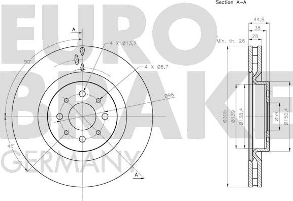 Eurobrake 5815201029 - Kočioni disk www.molydon.hr