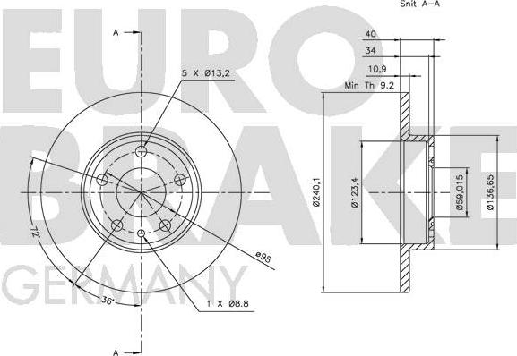 Eurobrake 5815201020 - Kočioni disk www.molydon.hr