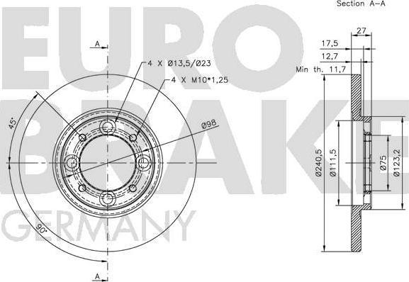 Eurobrake 5815201811 - Kočioni disk www.molydon.hr