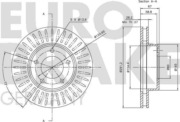 Eurobrake 5815201220 - Kočioni disk www.molydon.hr