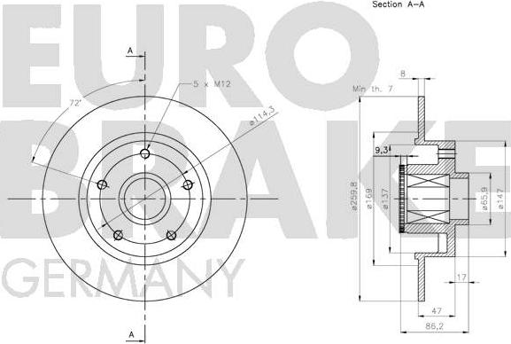 Eurobrake 5815203993 - Kočioni disk www.molydon.hr