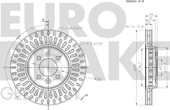 Eurobrake 5815203997 - Kočioni disk www.molydon.hr