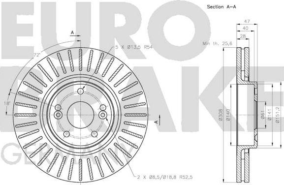 Eurobrake 5815203961 - Kočioni disk www.molydon.hr