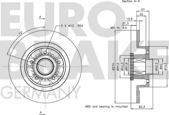 Eurobrake 5815203963 - Kočioni disk www.molydon.hr