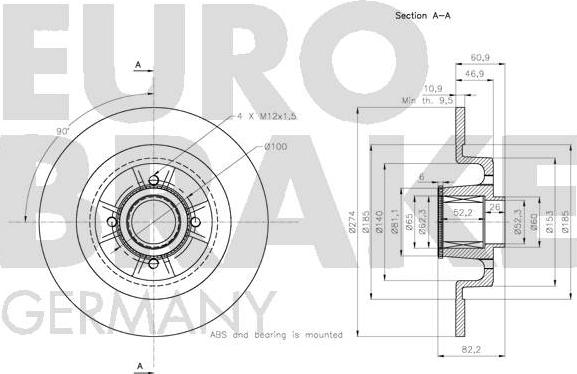 Eurobrake 5815203967 - Kočioni disk www.molydon.hr