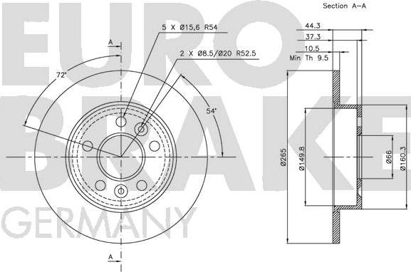 Eurobrake 5815203915 - Kočioni disk www.molydon.hr