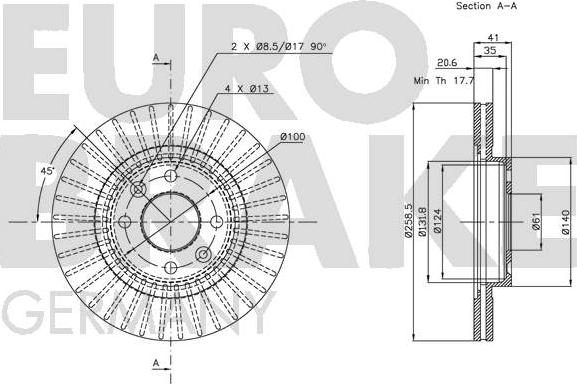 Eurobrake 5815203910 - Kočioni disk www.molydon.hr