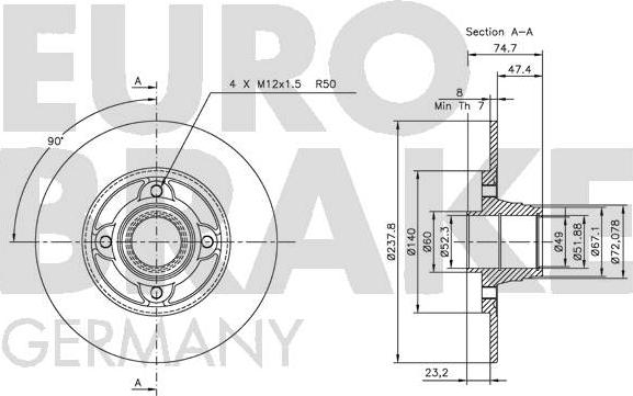 Eurobrake 5815203917 - Kočioni disk www.molydon.hr