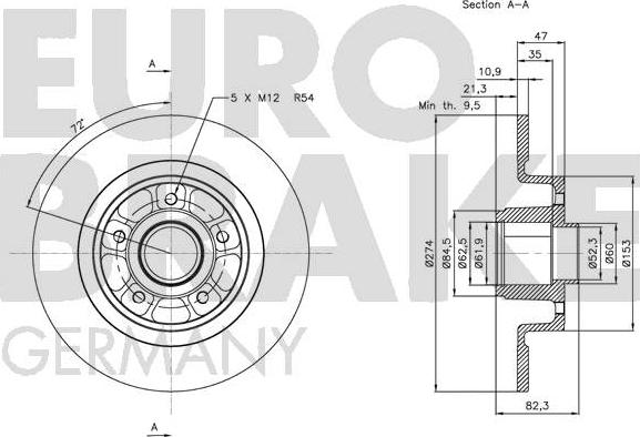 Eurobrake 5815203931 - Kočioni disk www.molydon.hr