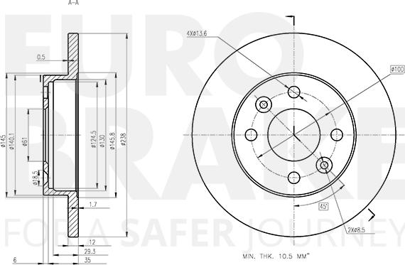 Eurobrake 5815203938 - Kočioni disk www.molydon.hr