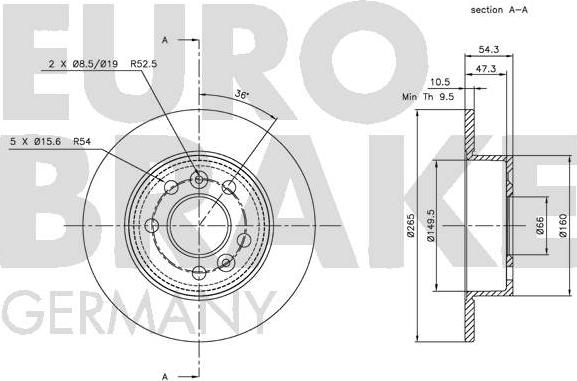 Eurobrake 5815203929 - Kočioni disk www.molydon.hr