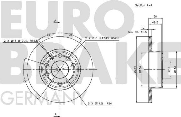 Eurobrake 5815203923 - Kočioni disk www.molydon.hr