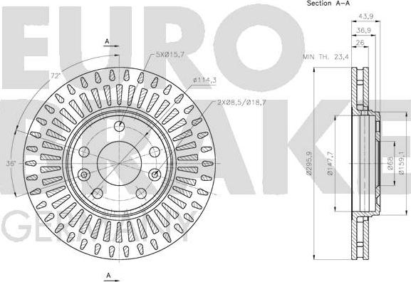 Eurobrake 5815203971 - Kočioni disk www.molydon.hr