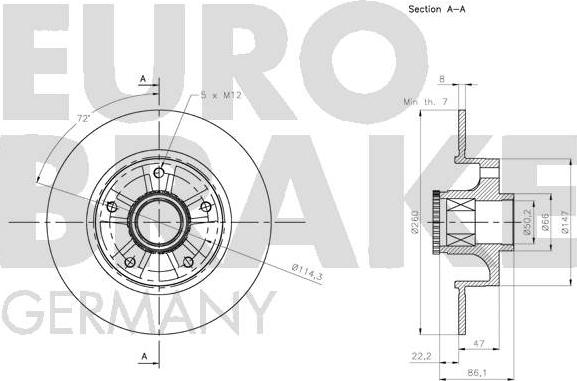 Eurobrake 5815203973 - Kočioni disk www.molydon.hr