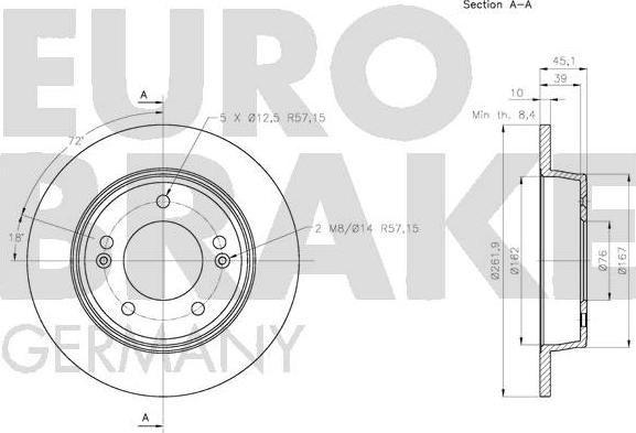 Eurobrake 5815203446 - Kočioni disk www.molydon.hr