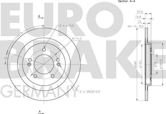 Eurobrake 5815203442 - Kočioni disk www.molydon.hr