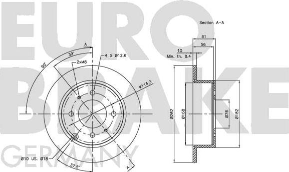 Eurobrake 5815203412 - Kočioni disk www.molydon.hr