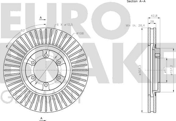 Eurobrake 5815203439 - Kočioni disk www.molydon.hr