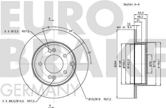 Eurobrake 5815203425 - Kočioni disk www.molydon.hr