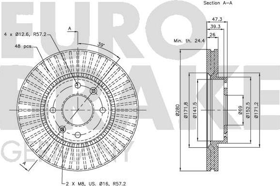 Eurobrake 5815203420 - Kočioni disk www.molydon.hr