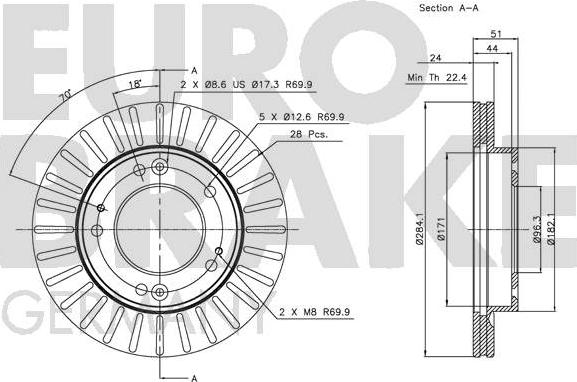 Eurobrake 5815203504 - Kočioni disk www.molydon.hr