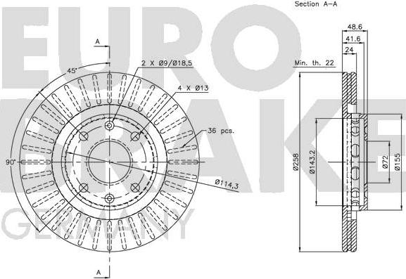 Eurobrake 5815203502 - Kočioni disk www.molydon.hr