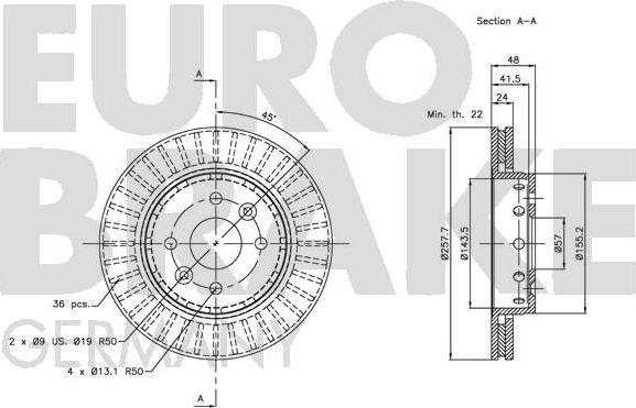 Eurobrake 5815203507 - Kočioni disk www.molydon.hr