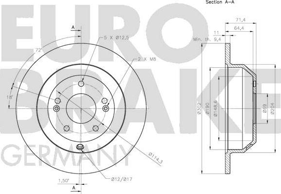 Eurobrake 5815203534 - Kočioni disk www.molydon.hr