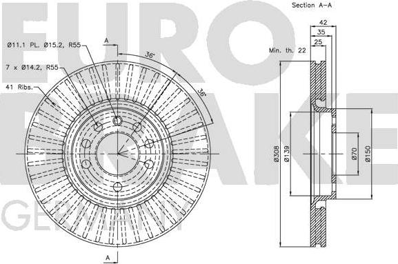 Eurobrake 5815203654 - Kočioni disk www.molydon.hr