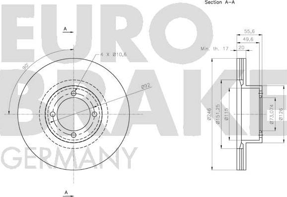 Eurobrake 5815203615 - Kočioni disk www.molydon.hr