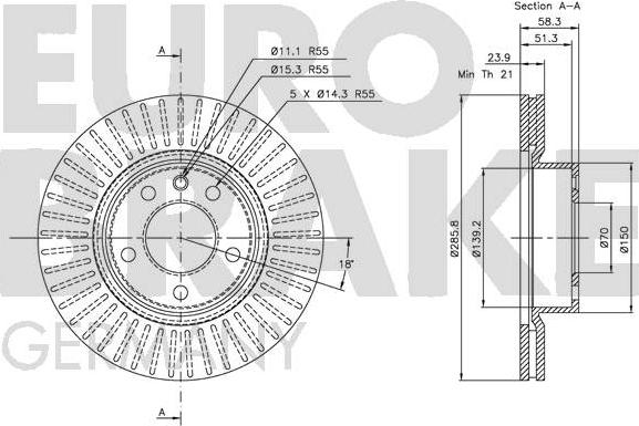 Eurobrake 5815203620 - Kočioni disk www.molydon.hr