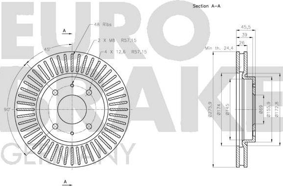 Eurobrake 5815203052 - Kočioni disk www.molydon.hr