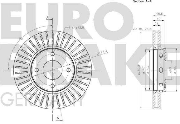 Eurobrake 5815203086 - Kočioni disk www.molydon.hr