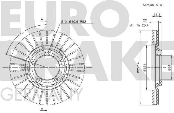 Eurobrake 5815203023 - Kočioni disk www.molydon.hr