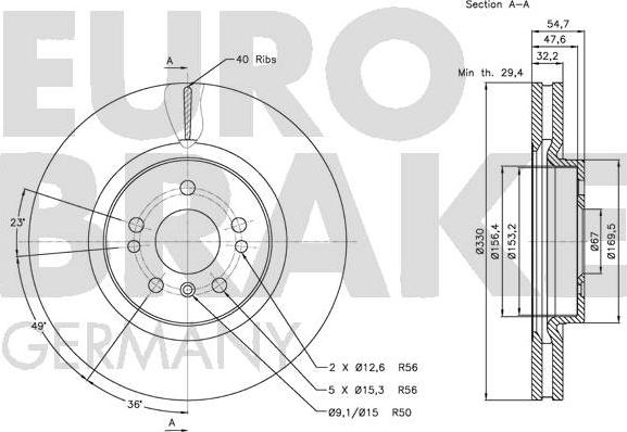 Eurobrake 5815203392 - Kočioni disk www.molydon.hr