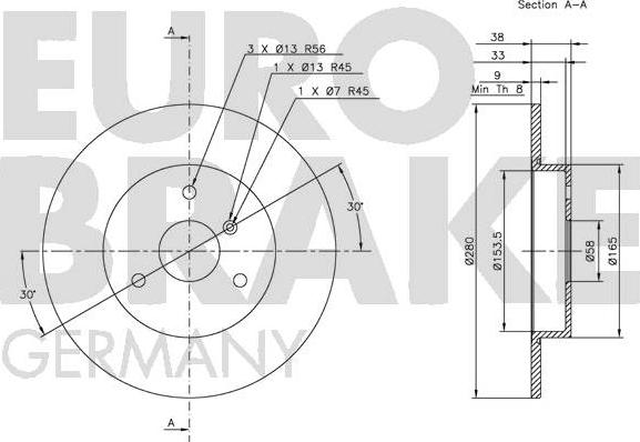 Eurobrake 5815203348 - Kočioni disk www.molydon.hr