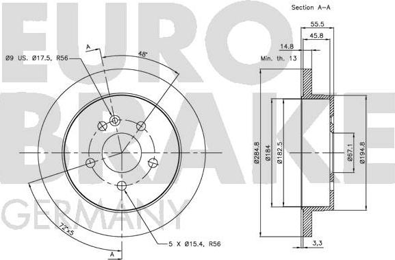 Eurobrake 5815203354 - Kočioni disk www.molydon.hr