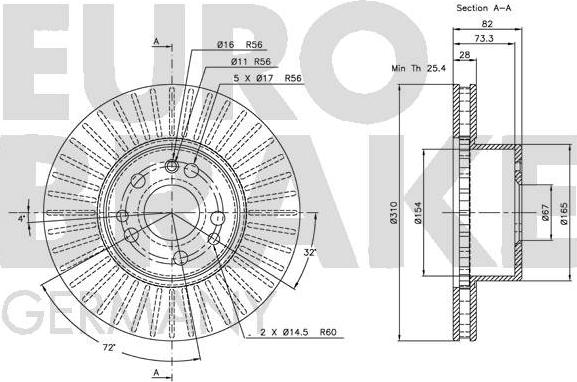 Eurobrake 5815203350 - Kočioni disk www.molydon.hr