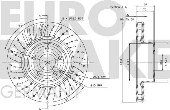 Eurobrake 5815203351 - Kočioni disk www.molydon.hr