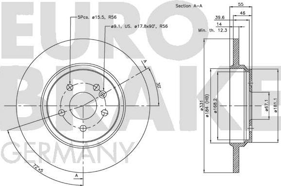 Eurobrake 5815203357 - Kočioni disk www.molydon.hr