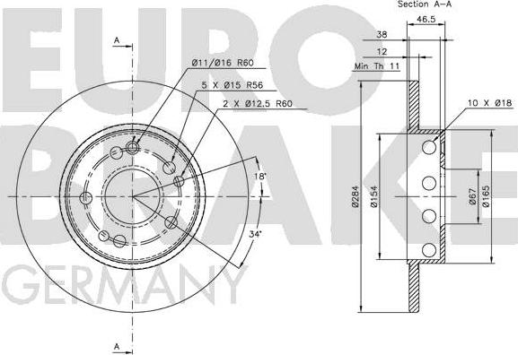 Eurobrake 5815203309 - Kočioni disk www.molydon.hr