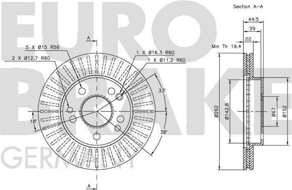 Eurobrake 5815203313 - Kočioni disk www.molydon.hr