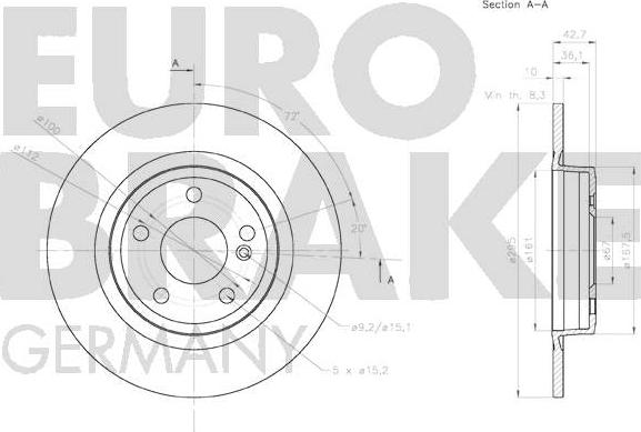 Eurobrake 58152033126 - Kočioni disk www.molydon.hr