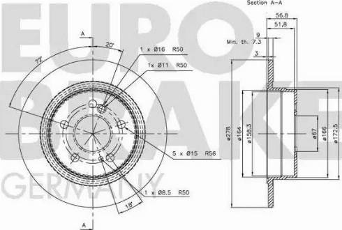 Eurobrake 5815203312 - Kočioni disk www.molydon.hr