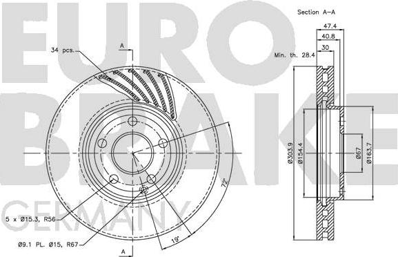 Eurobrake 5815203386 - Kočioni disk www.molydon.hr