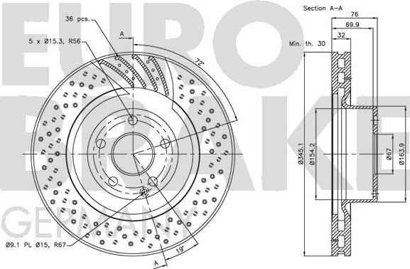 Eurobrake 5815203380 - Kočioni disk www.molydon.hr