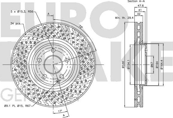 Eurobrake 5815203382 - Kočioni disk www.molydon.hr