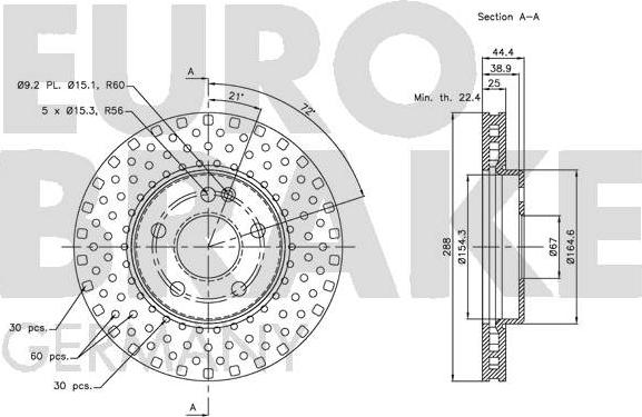 Eurobrake 5815203373 - Kočioni disk www.molydon.hr